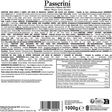 Panettone Artigianale con Gocce di Cioccolato 1Kg Passerini