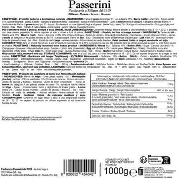 Panettone Artigianale Milano 1Kg Passerini